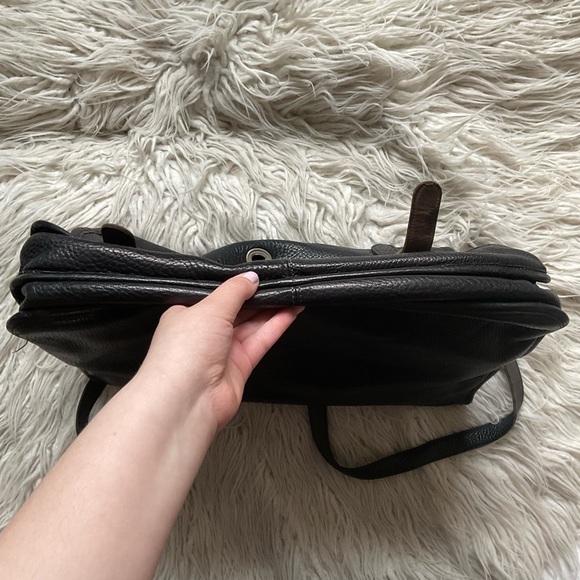 Johnny Farah Large Black Leather Unisex Convertible Briefcase Travel Bag EUC - Picture 5 of 9